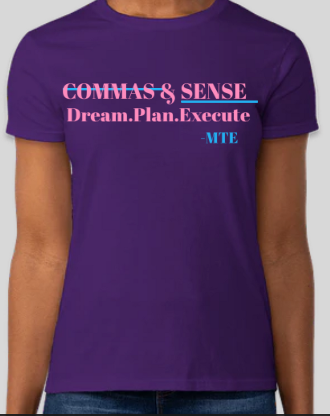 PURPLE  WOMAN'S  D.P.E COMMAS & SENSE T-SHIRT