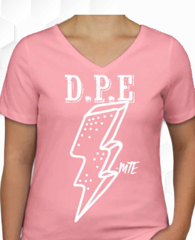 D.P.E WOMAN'S  PINK LIGHTNING BOLT T-SHIRT