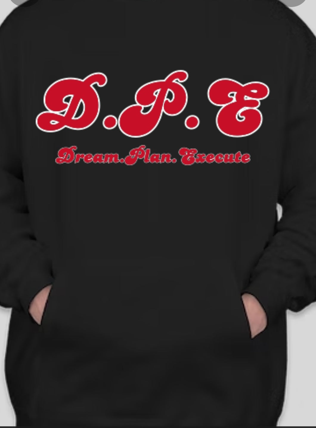 Retro DPE BLACK AND RED HOODIE